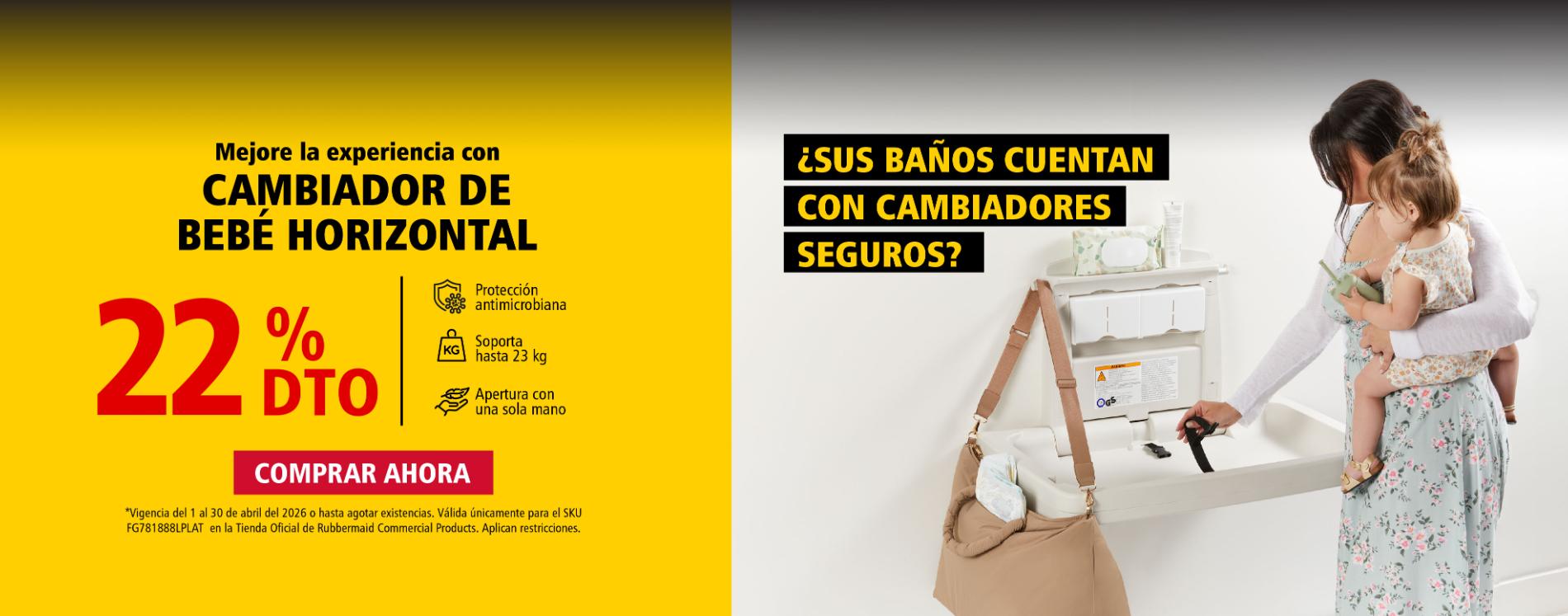 Oferta en cambiador horizontal Rubbermaid