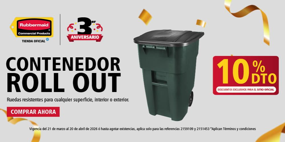 Descuento en contenedor con ruedas Rubbermaid