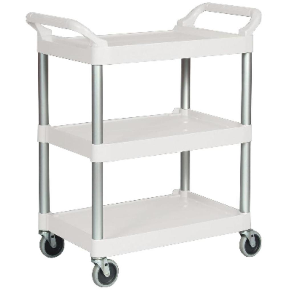 Carro de Servicio Abierto Tres Estantes 200 libras Blanco FG342488OWHT_7