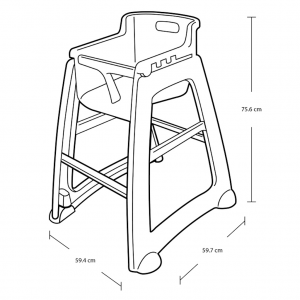 Silla Comedor Bebé Rubbermaid Con Ruedas Gris Gratis Bandeja FG780508PLAT_8