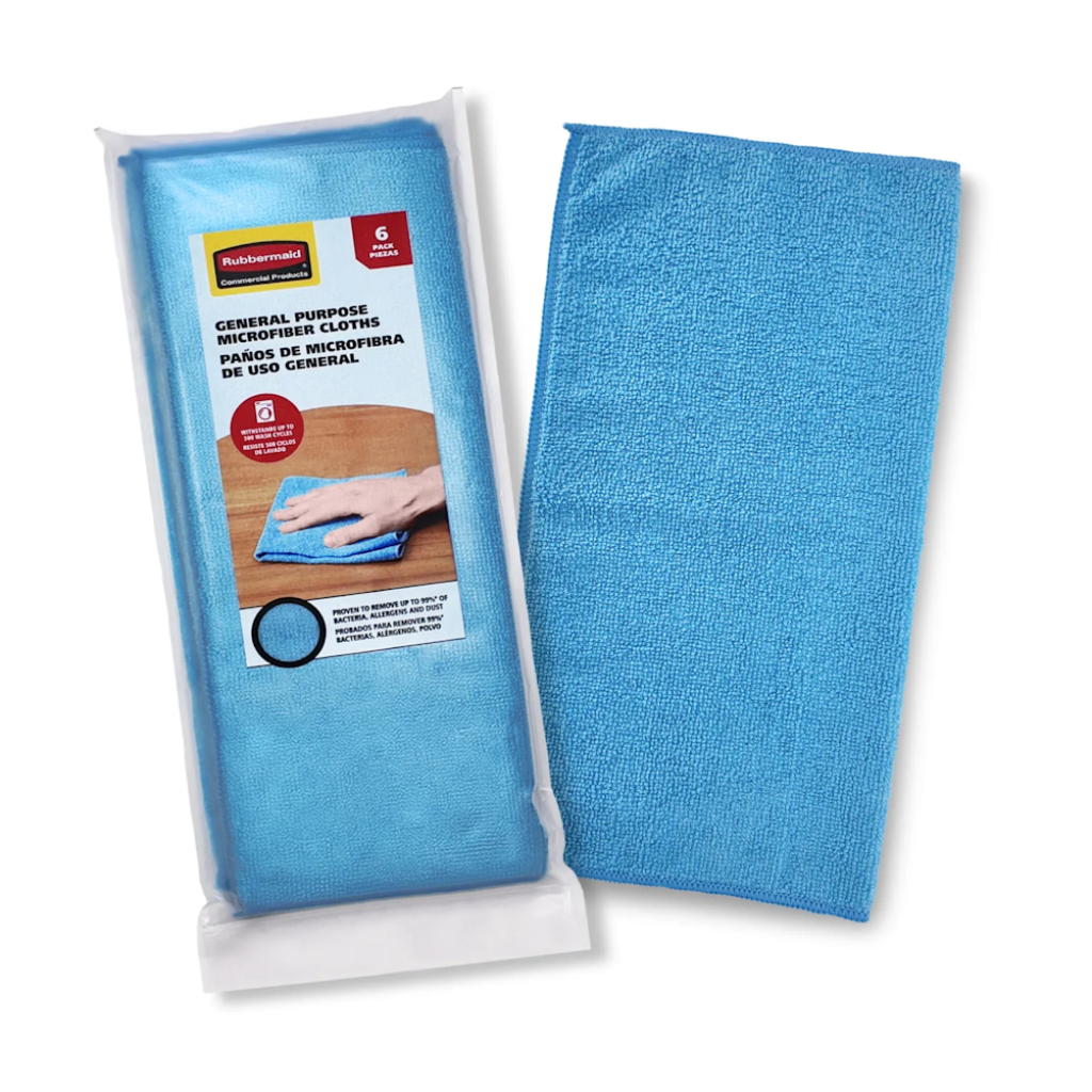 Pack X6 de Paños de Microfibra Azul De Uso General Rubbermaid 2207132_1