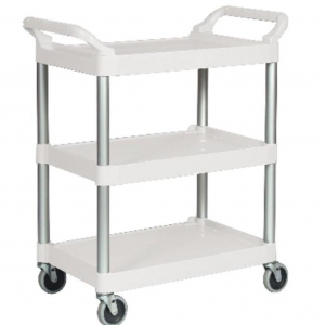 Carro de Servicio Abierto Tres Estantes 300 Libras Blanco FG409100OWHT_7