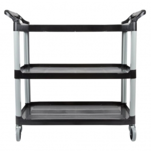 Carro de Servicio Abierto Tres Estantes 300 Libras Negro FG409100BLA_4