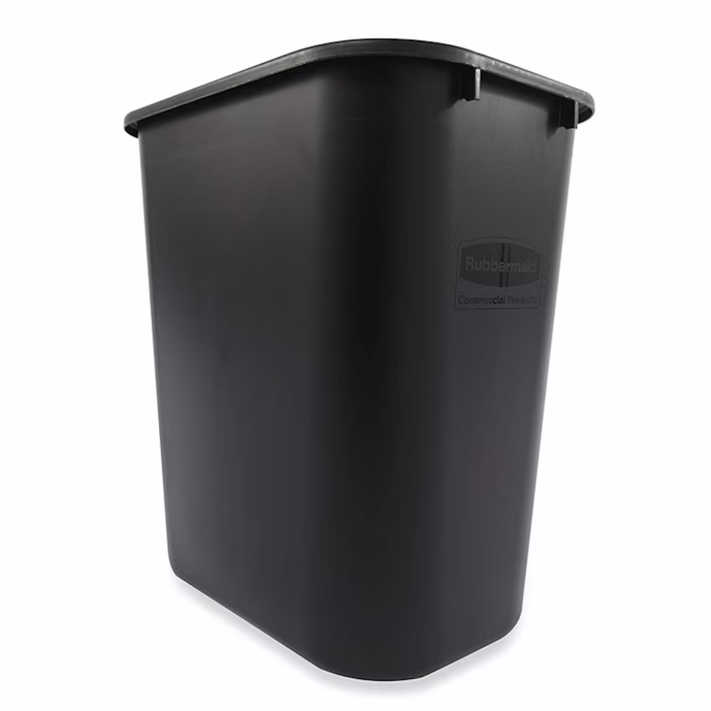 Papelera Rectangular Grande 40 Litros Negro Rubbermaid FG295700BLA_2