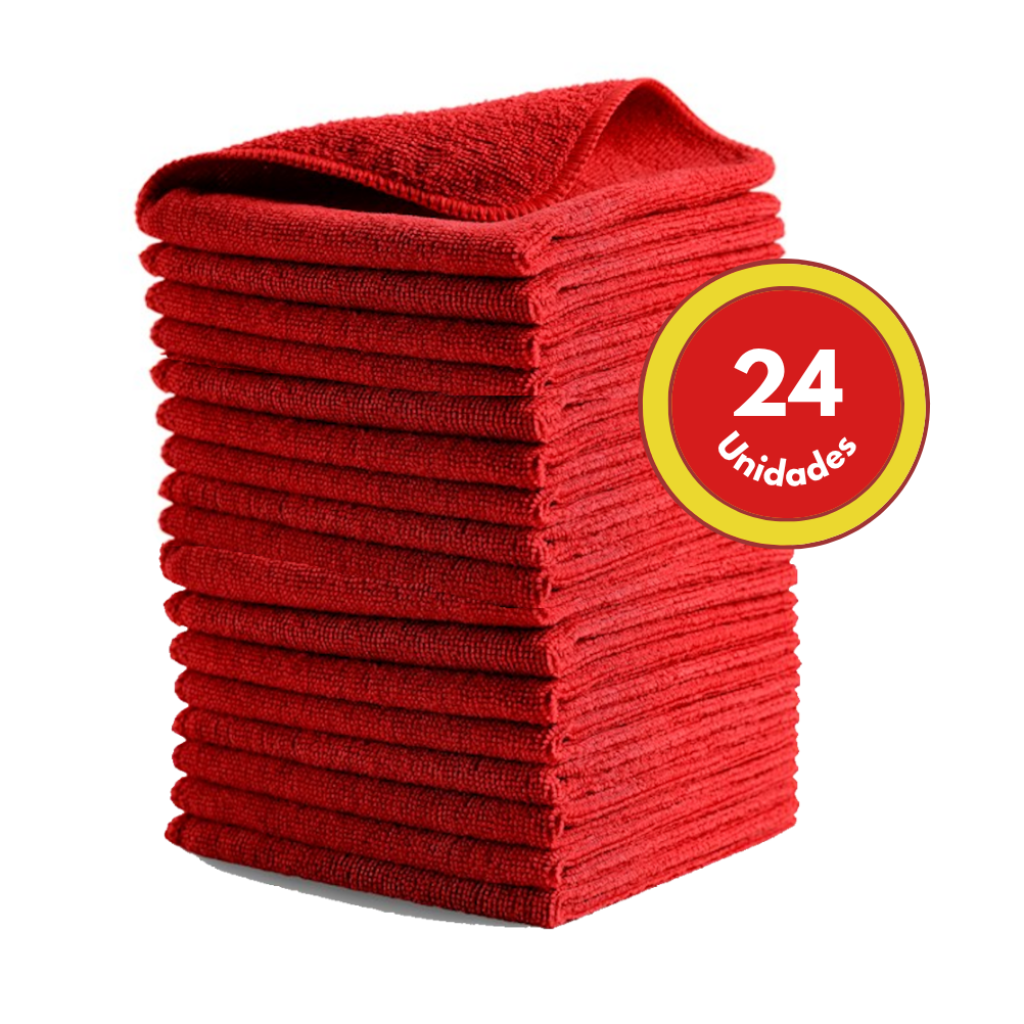Kit x24 Paños de Microfibra Rubbermaid HYGEN R-40 40x40 cm Rojo_1
