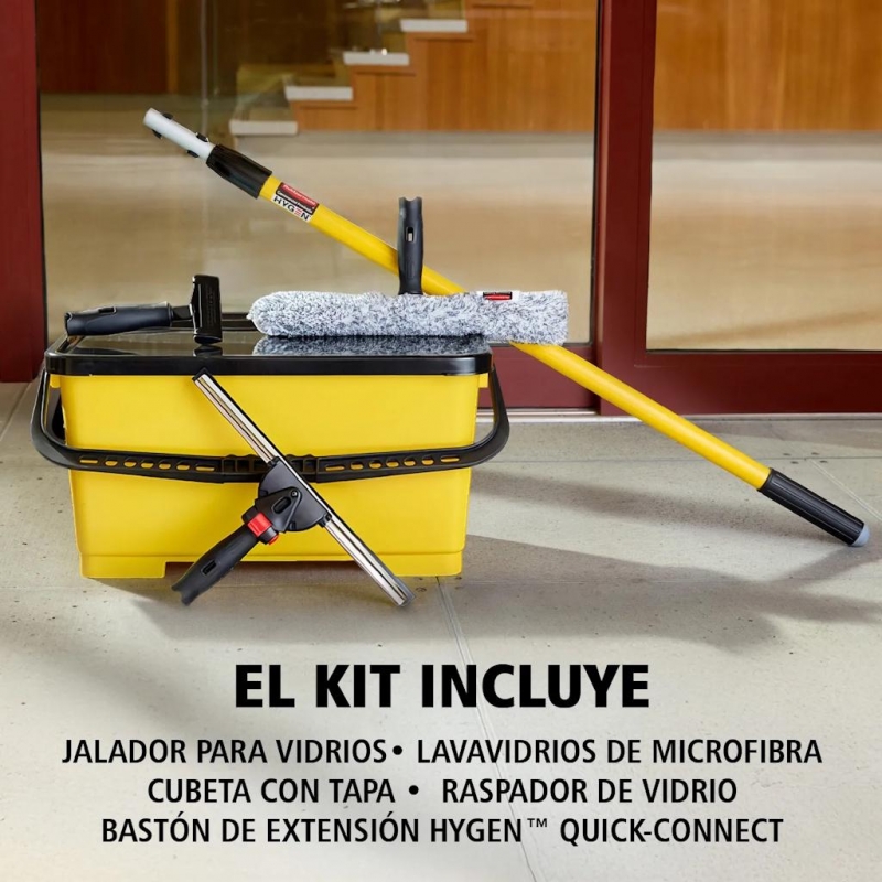 Kit Inicial Profesional para Limpieza de Vidrios Rubbermaid 35 cm con Bastón Quick-Connect 2221951_5