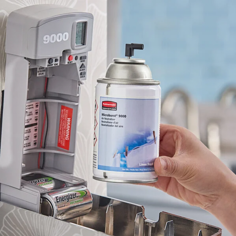 Repuesto para Dispensador de Olores Rubbermaid Microburst 9000 Aroma Lino Fresco FG4012441_2