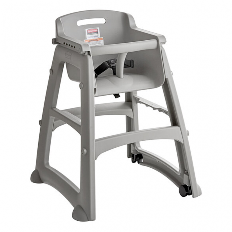 Silla Comedor Para Bebé Rubbermaid Con Ruedas Gris + Bandeja FG780508PLAT _3