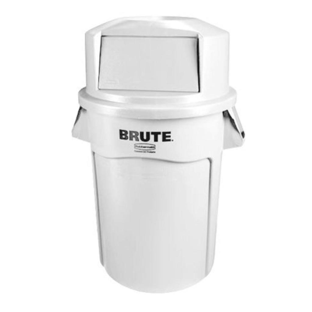 Kit x2 Contenedores Rubbermaid Brute 121 Litros con Tapa Domo Blanco y Negro_4