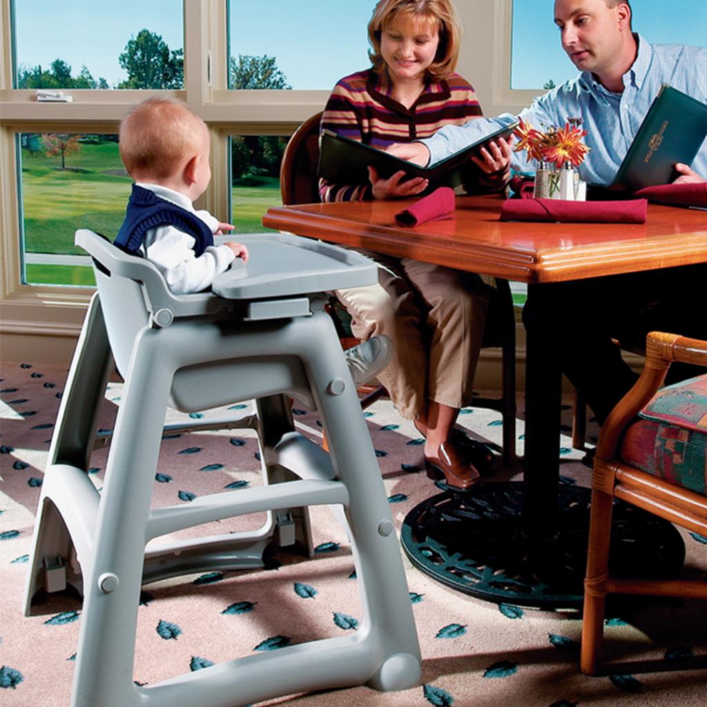 Silla Comedor Bebé Rubbermaid Sin Ruedas Gris Gratis Bandeja FG781408PLAT_17