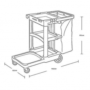 Carro de limpieza Bolsa Amarilla + Balde Escurridor 33 litros WaveBrake FG617388BLA + FG758088YEL_6