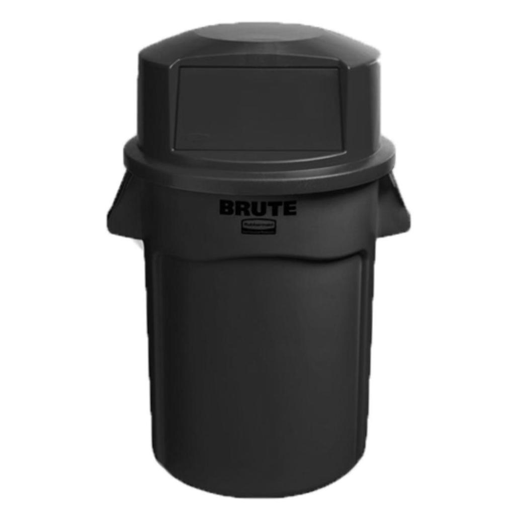 Kit x2 Contenedores Rubbermaid Brute 121 Litros con Tapa Domo Blanco y Negro_3