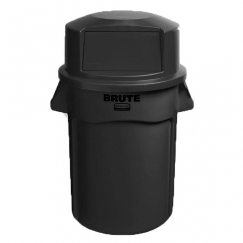 Kit x2 Contenedores Rubbermaid Brute 121 Litros con Tapa Domo Blanco y Negro_3
