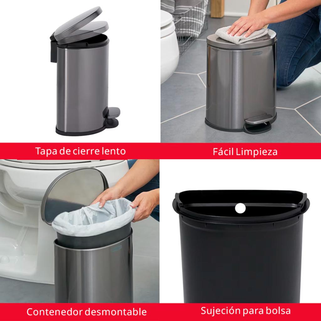Cambiador de Pañales Horizontal Rubbermaid FG781888LPLAT Con Papelera 6 litros Incluida_6