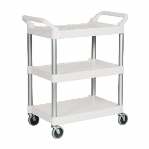 Carro de Servicio Abierto Tres Estantes 200 libras Blanco FG342488OWHT_1