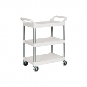 Carro de Servicio Abierto Tres Estantes 300 Libras Blanco FG409100OWHT_1