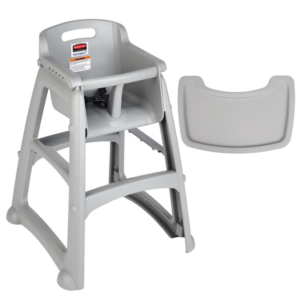 Silla Comedor Para Bebé Rubbermaid Sin Ruedas Gris + Bandeja FG781408PLAT _1