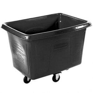 Contenedor con Ruedas Cúbico 400 Litros Sin Tapa Rubbermaid Negro FG461400BLA_1